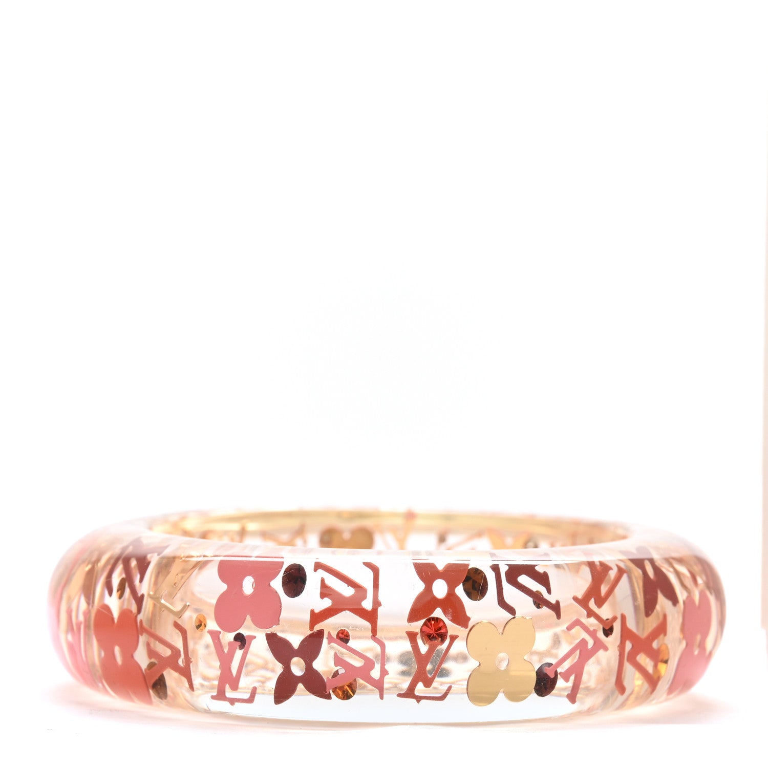Louis Vuitton Resin Swarovski Small Inclusion GM Bracelet Tangerine 1 of 5