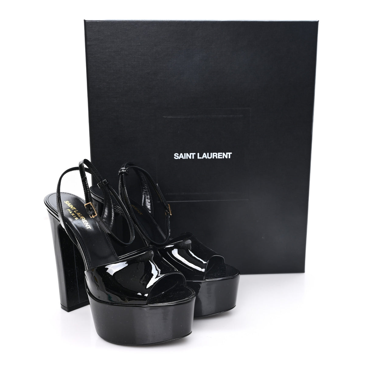 Saint Laurent Vernice Grupy Sexy 95 Tanouk Platform Sandals 37.5 Black 10 of 10