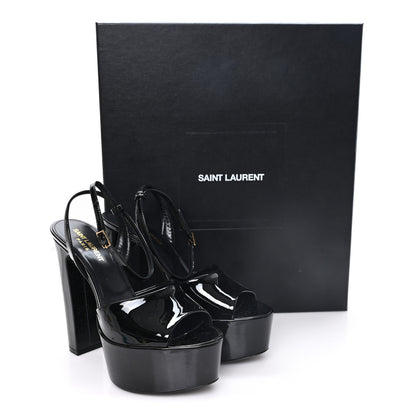 Saint Laurent Vernice Grupy Sexy 95 Tanouk Platform Sandals 37.5 Black 10 of 10