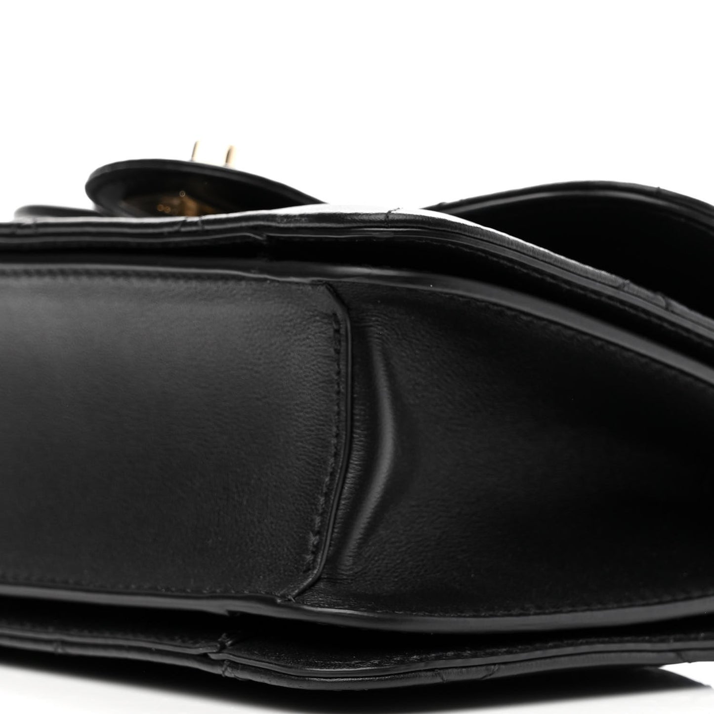 Calfskin Quilted Small Top Handle Flap Black