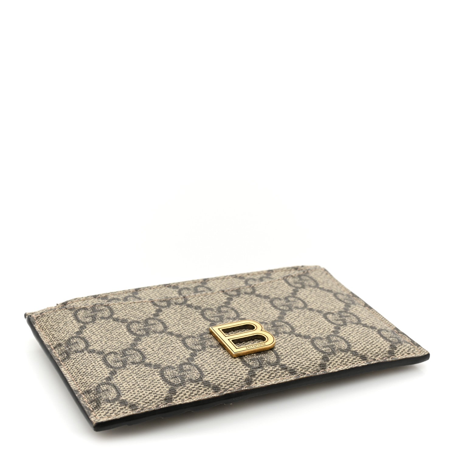 Gucci X BALENCIAGA GG Supreme Monogram Zip Card Case Beige Ebony 4 of 9