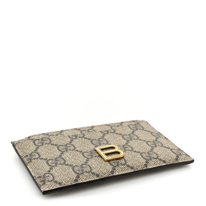 Gucci X BALENCIAGA GG Supreme Monogram Zip Card Case Beige Ebony 4 of 9