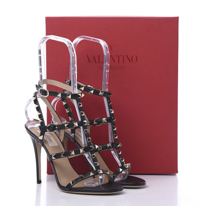 Valentino Garavani Nappa Rockstud Gladiator 105mm Sandals 37.5 Black 8 of 8