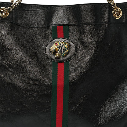 Gucci Calfskin Large Rajah Chain Tote Black 9 of 13