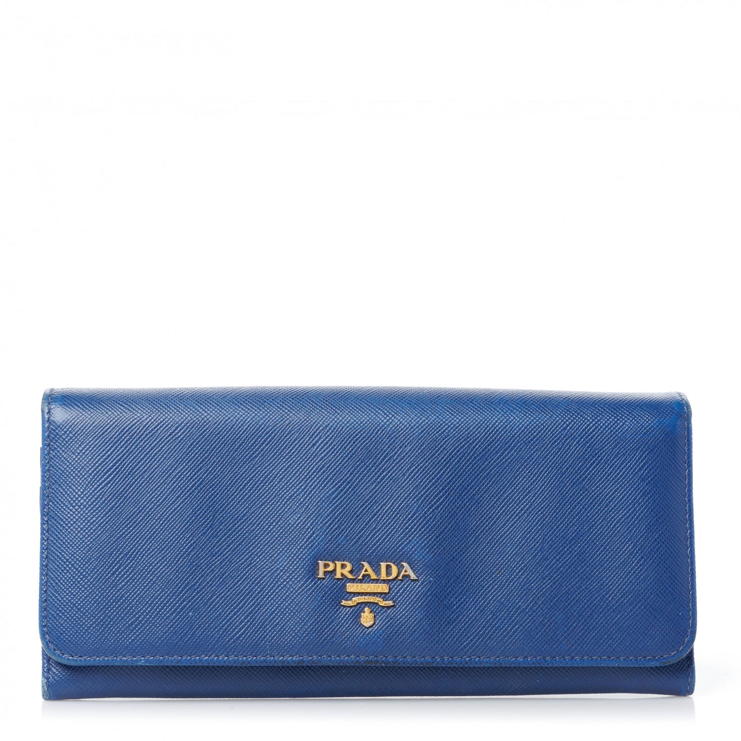 Saffiano Metal Continental Flap Wallet Bleuette