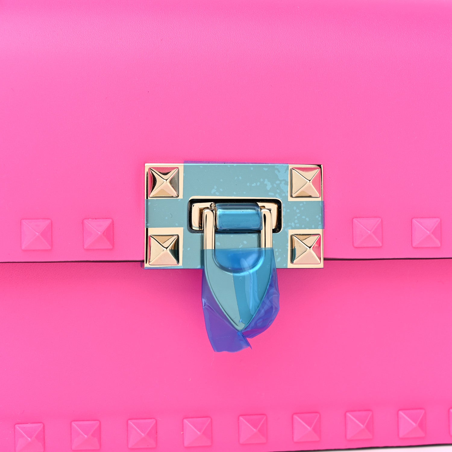 Valentino Garavani Smooth Calfskin Enamel Tonal Small Rockstud23 Shoulder Bag Pink PP 7 of 9