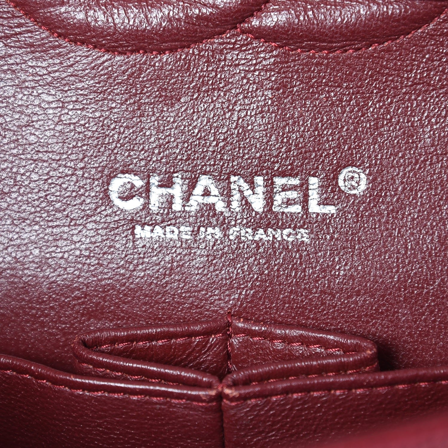 Chanel Caviar Quilted Medium Double Flap Dark Red 9 of 11