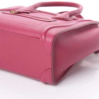 Celine Drummed Calfskin Nano Luggage Fuchsia 8 of 8