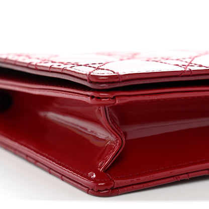 Christian Dior Patent Cannage Lady Dior Clutch Red Red 9 of 11