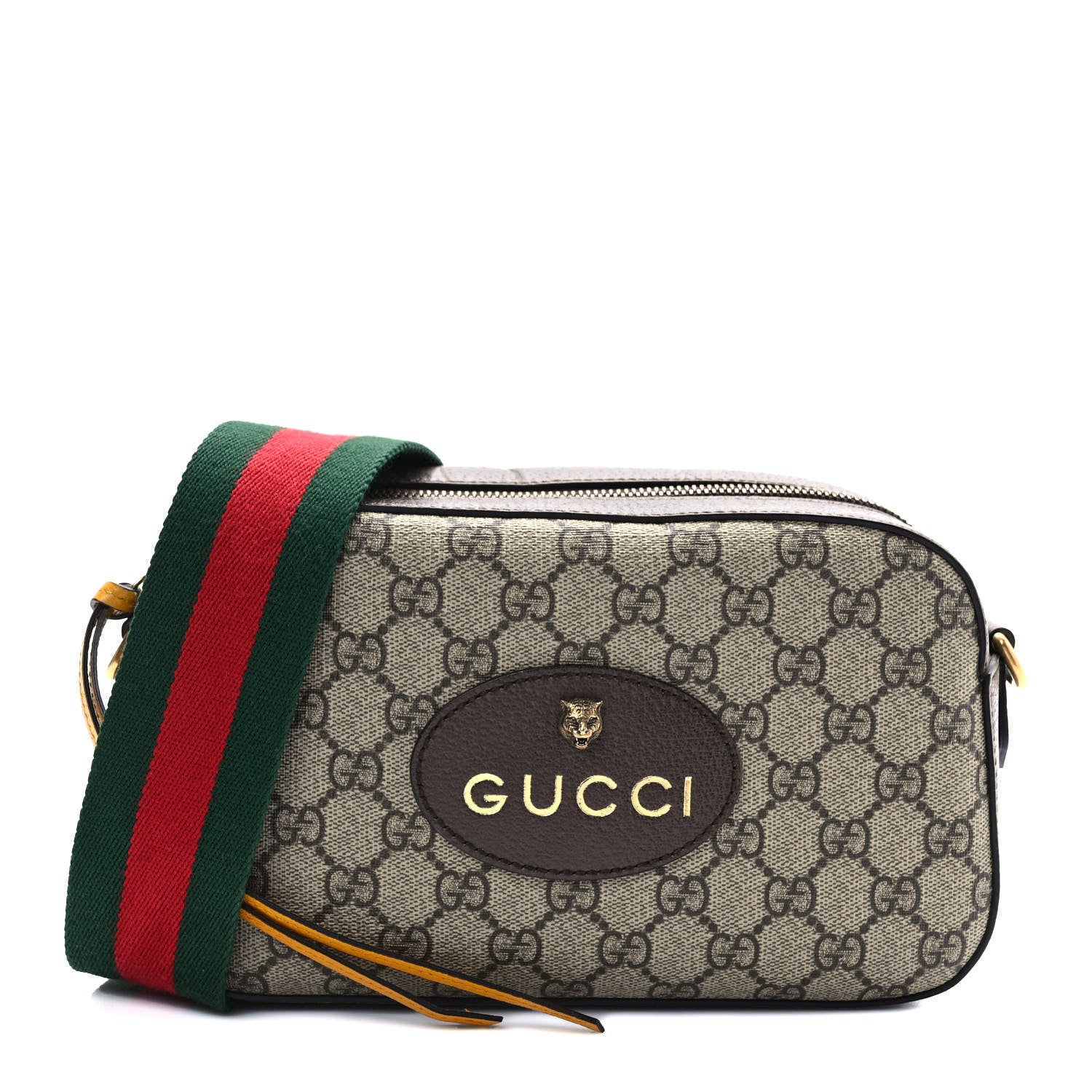 Gucci GG Supreme Monogram Web Neo Vintage Shoulder Bag Beige New Acero Crop 1 of 12