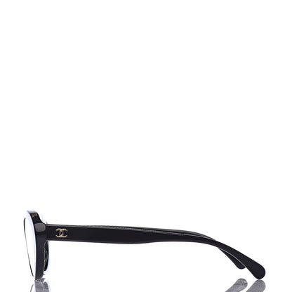 Chanel Acetate 24K Gold Mirror Oval Sunglasses 5416-A Black 3 of 7