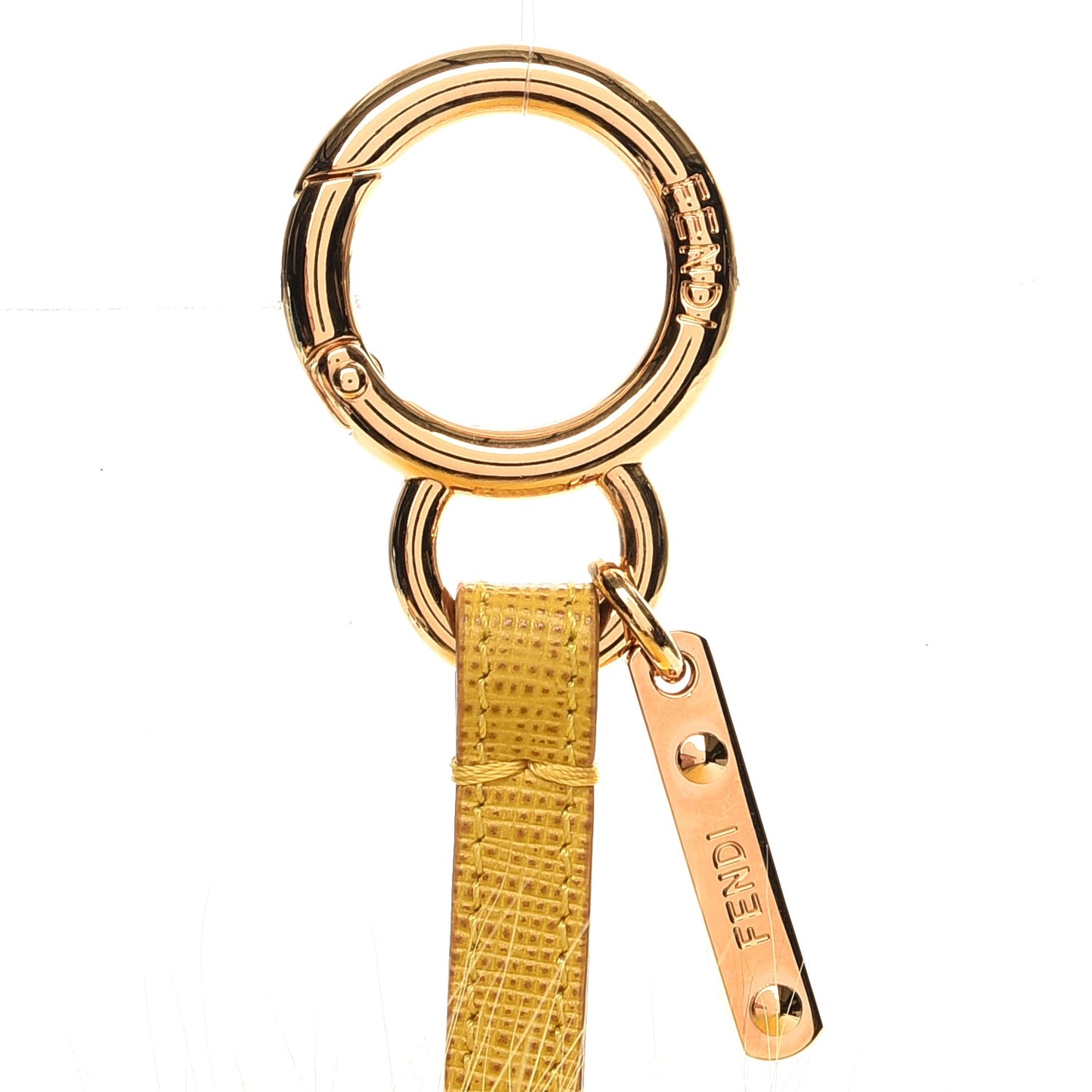 Fox Fur Pom Pom Bag Charm Yellow