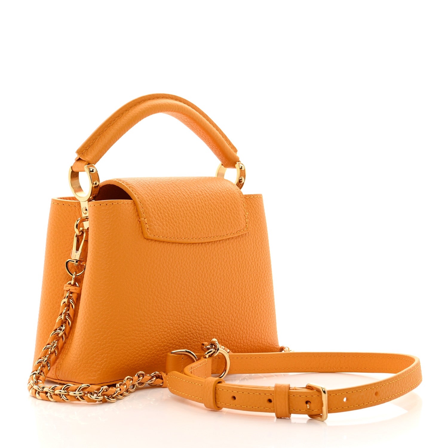 Louis Vuitton Taurillon Mini Capucines Sunbeam Yellow 3 of 9
