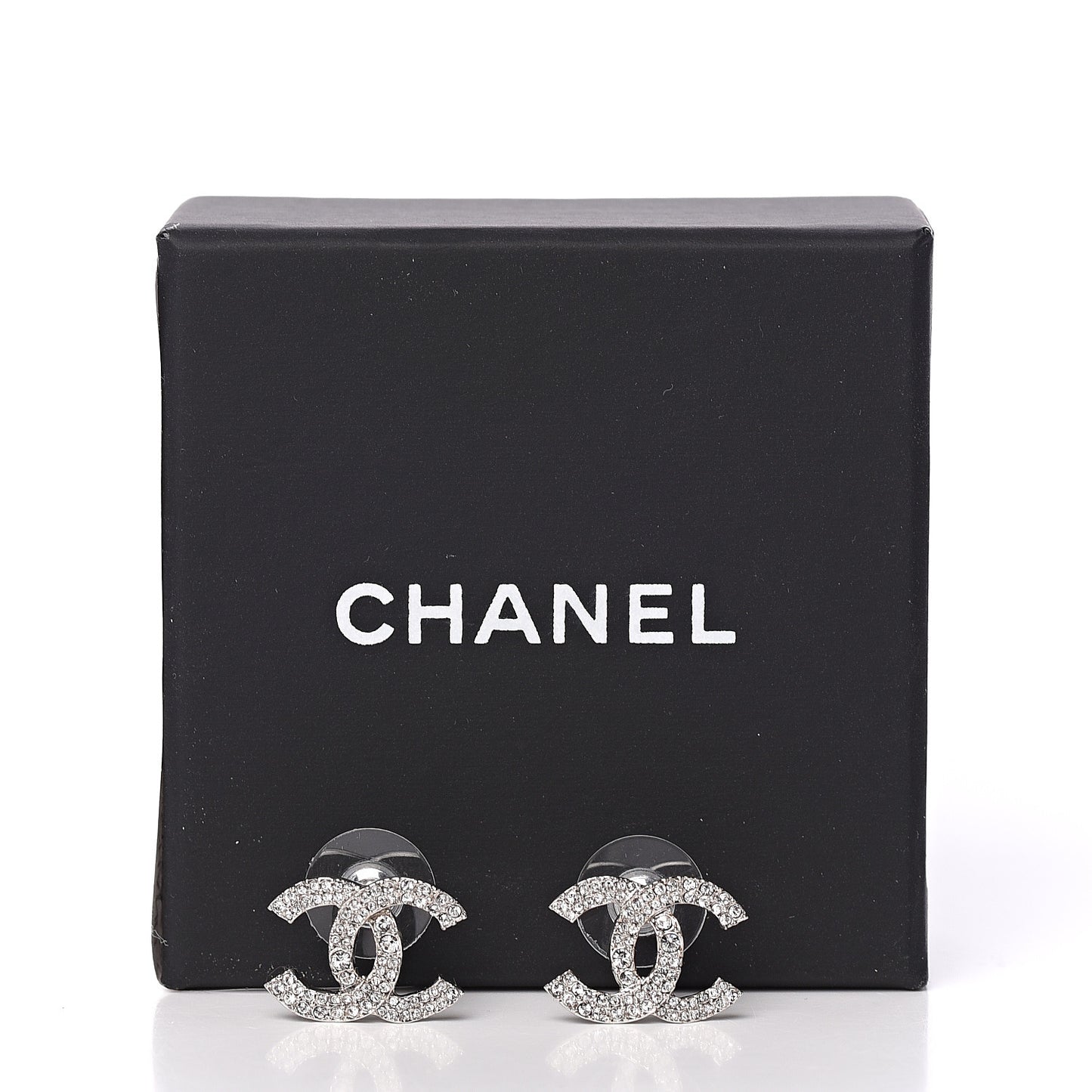 Crystal CC Earrings Silver