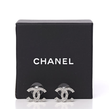 Chanel Crystal CC Earrings Silver 4 of 4