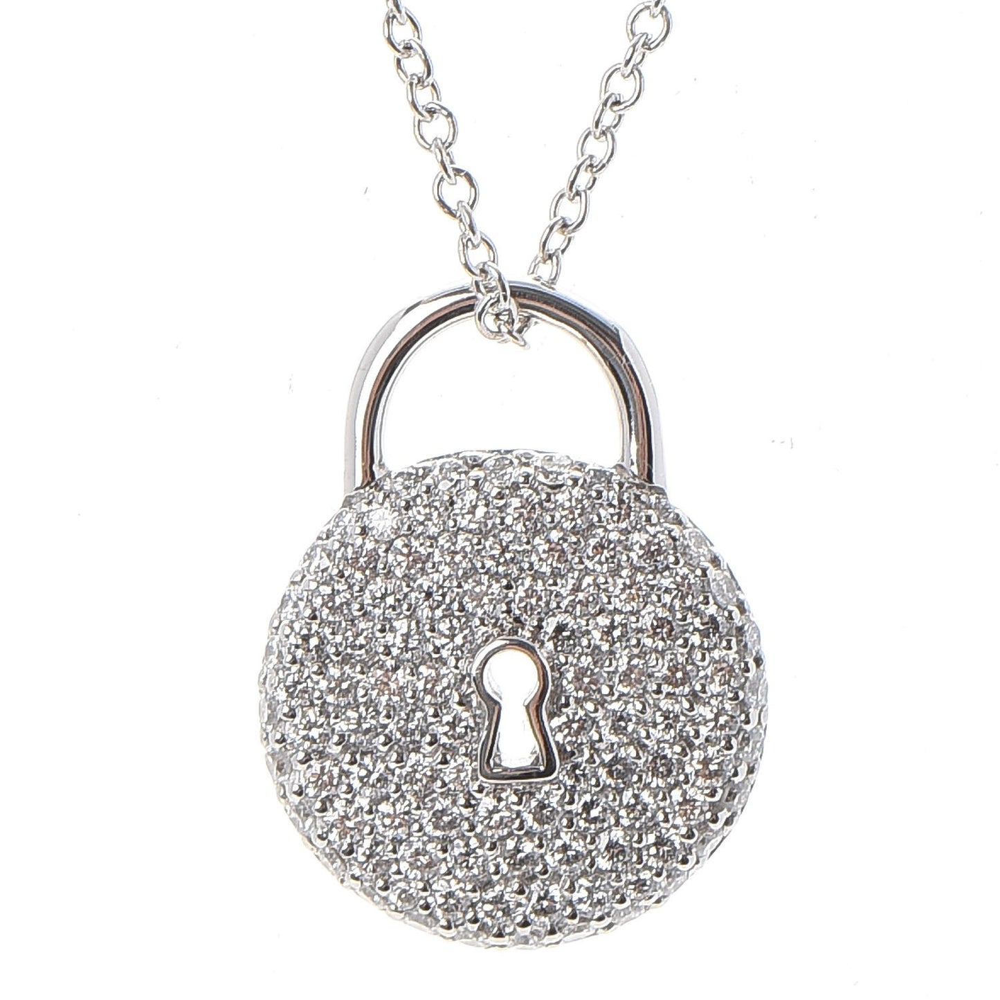 Platinum Diamond Lock Pendant