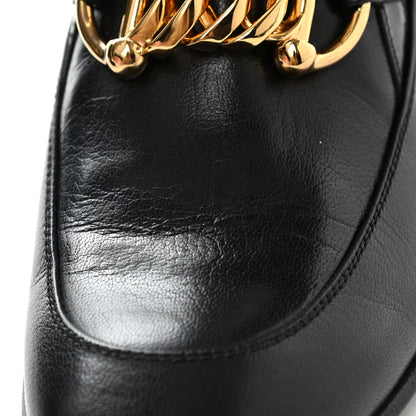 Gucci Goatskin Kitten Chain Horsebit Ankle Boots 39.5 Black 10 of 11