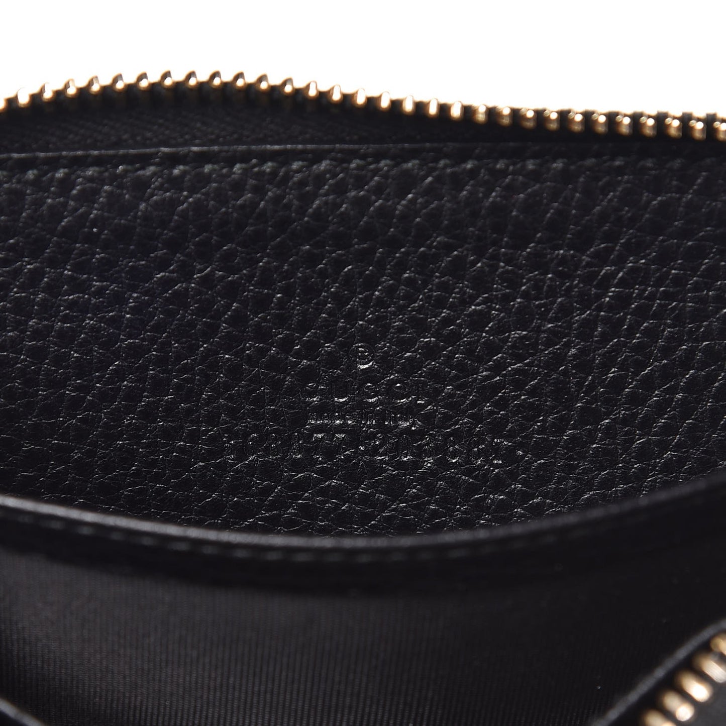 Dollar Calfskin Swing Zip Around Card Case Black