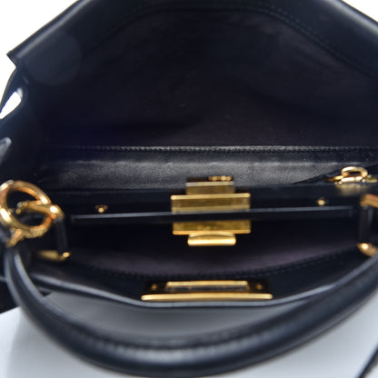 Fendi Vitello Seta Shiny Nappa Medium Peekaboo Iconic Satchel Black 8 of 14