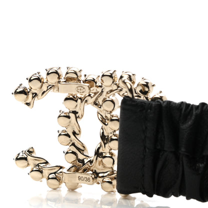 Chanel Lambskin Crystal CC Belt 90 36 Black 4 of 4