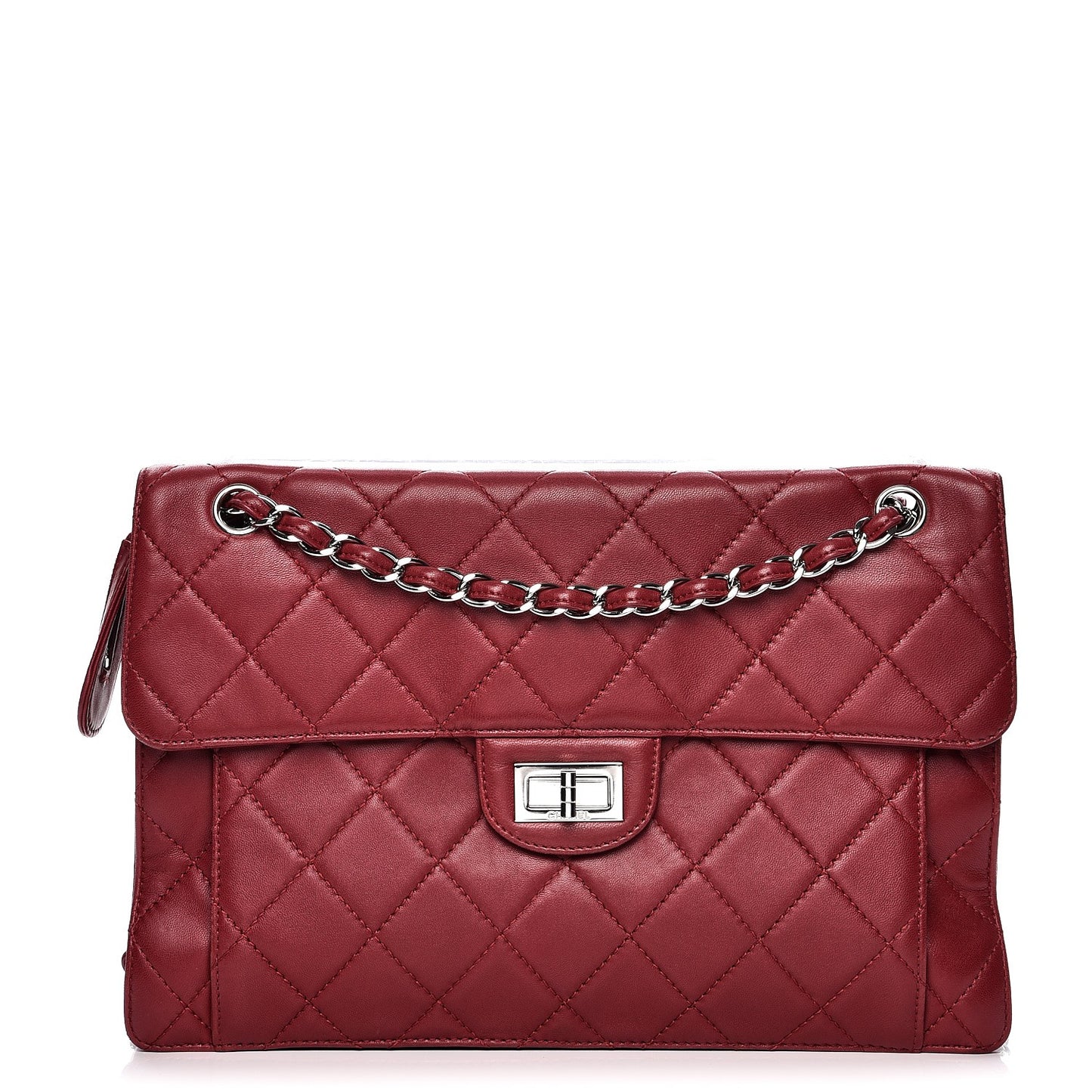 Lambskin Paris Bombay Reissue Accordion Flap Dark Red