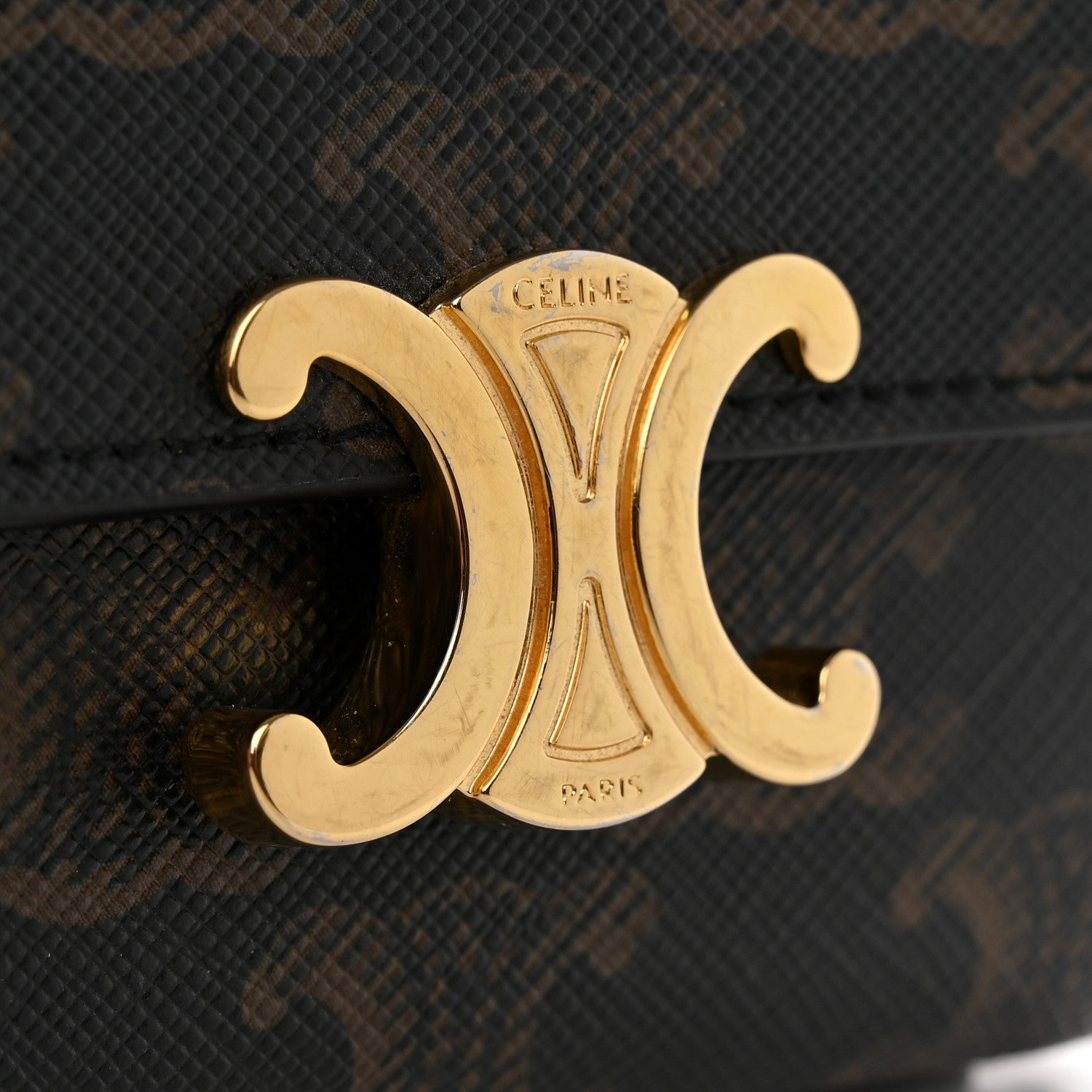 Celine Triomphe Canvas Compact Wallet With Coin Purse Tan 14 of 15