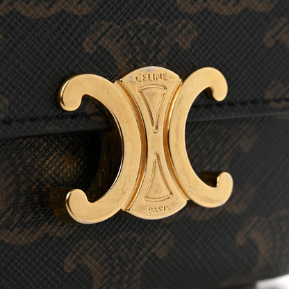 Celine Triomphe Canvas Compact Wallet With Coin Purse Tan 14 of 15