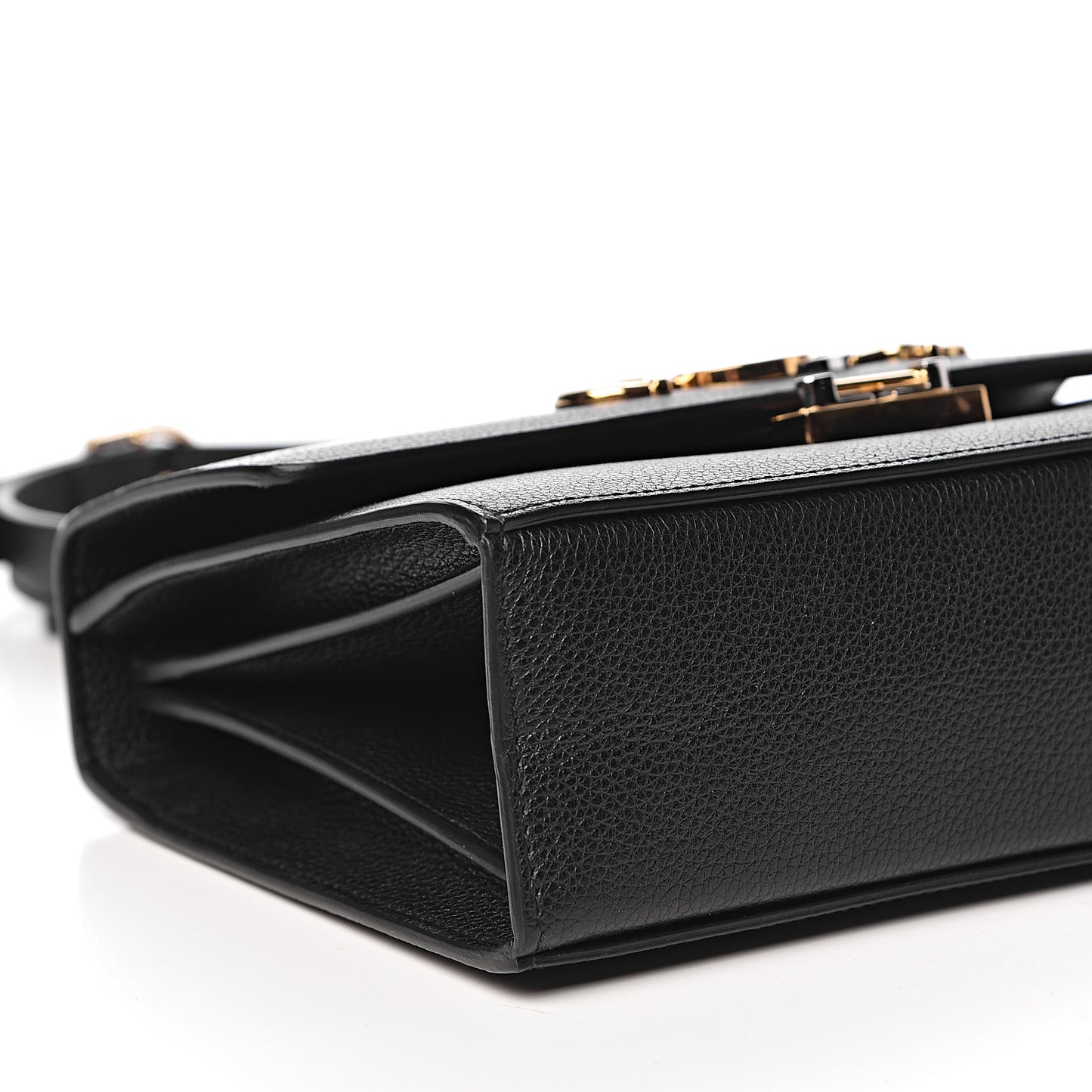 Grainy Calfskin Small Zumi Shoulder Bag Black