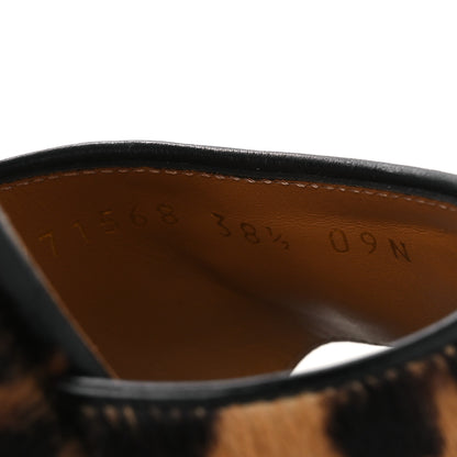 Gucci Calf Hair Leopard Print Horsebit 25/60mm Platform Sandals 38.5 Hazelnut Black 10 of 11
