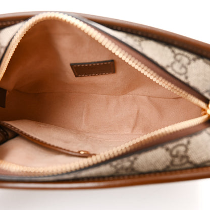 Gucci GG Supreme Monogram Azalea Calfskin Mini Retro Interlocking G Shoulder Bag Beige Ebony Brown Sugar 5 of 11