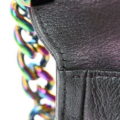 Chanel Iridescent Goatskin Quilted New Medium Boy Flap Purple 12 of 14