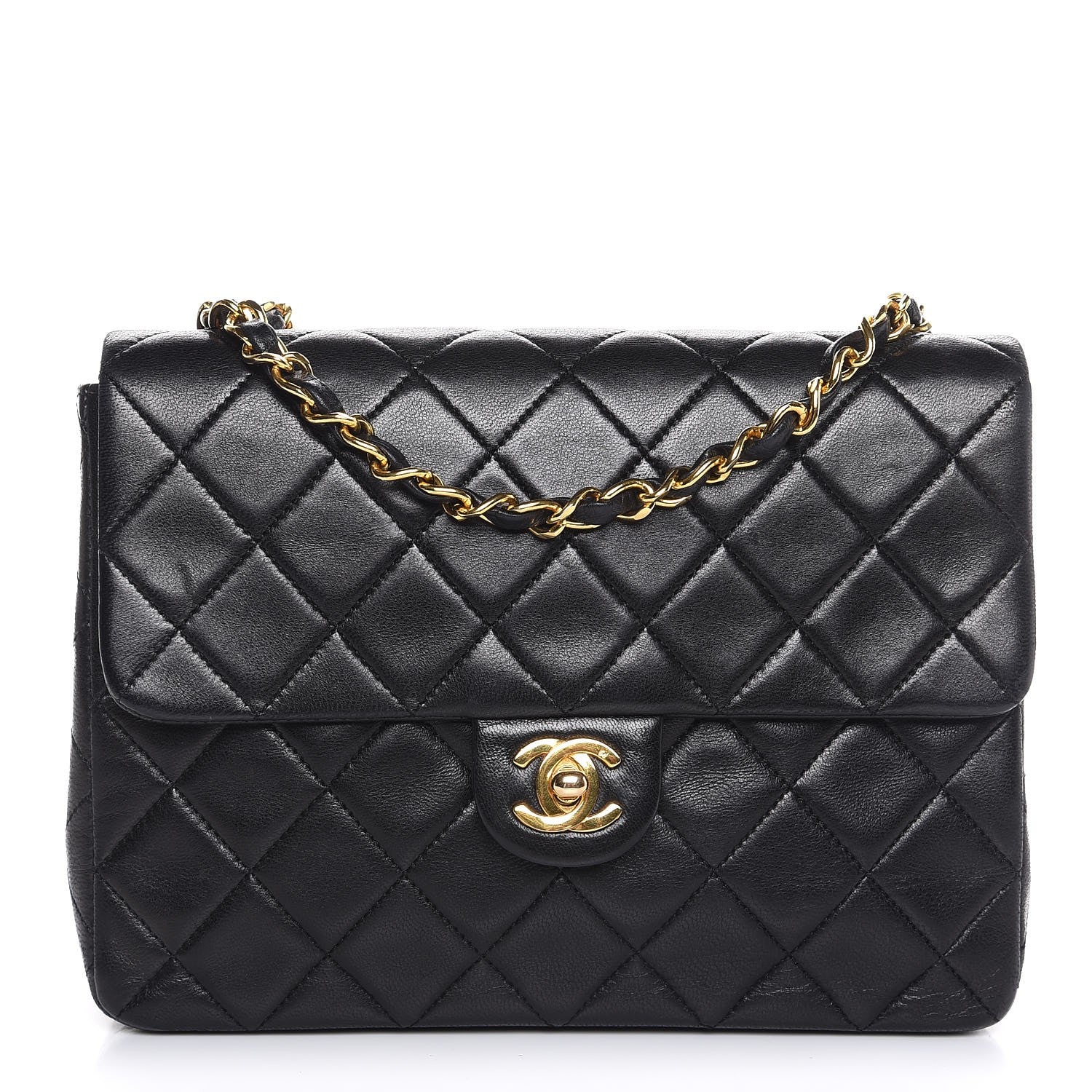 Chanel Lambskin Quilted Mini Square Flap Black 1 of 7