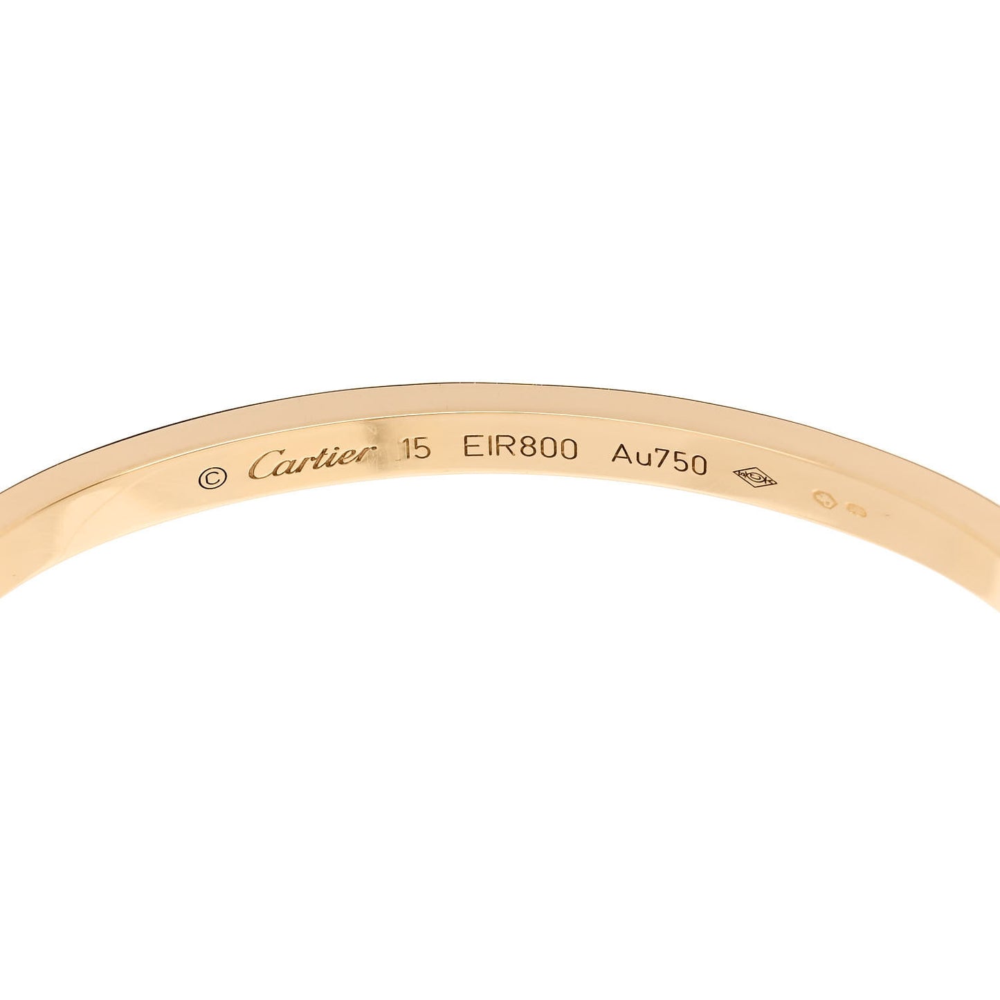18K Yellow Gold Small LOVE Bracelet 15