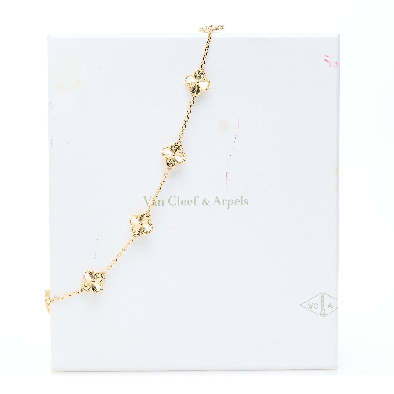 Van Cleef & Arpels 18K Yellow Gold 10 Motifs Guilloche Vintage Alhambra Necklace 7 of 7