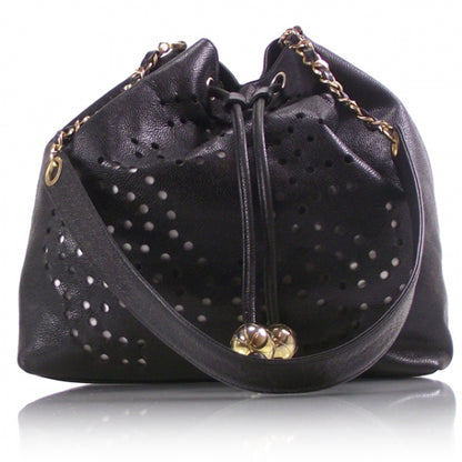 Chanel Vintage Caviar Perforated Drawstring Hobo 1 of 11