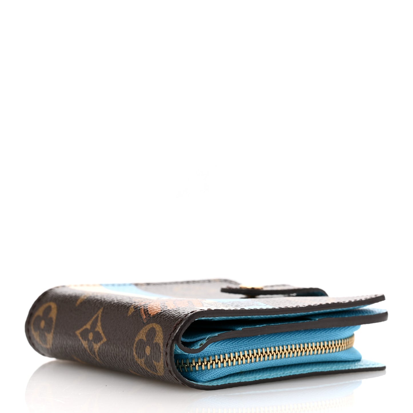 Monogram Groom Compact Zip Wallet Blue