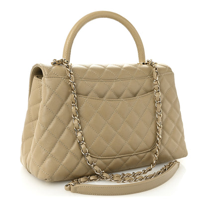 Chanel Caviar Lizard Embossed Quilted Small Coco Handle Flap Dark Beige 3 of 11