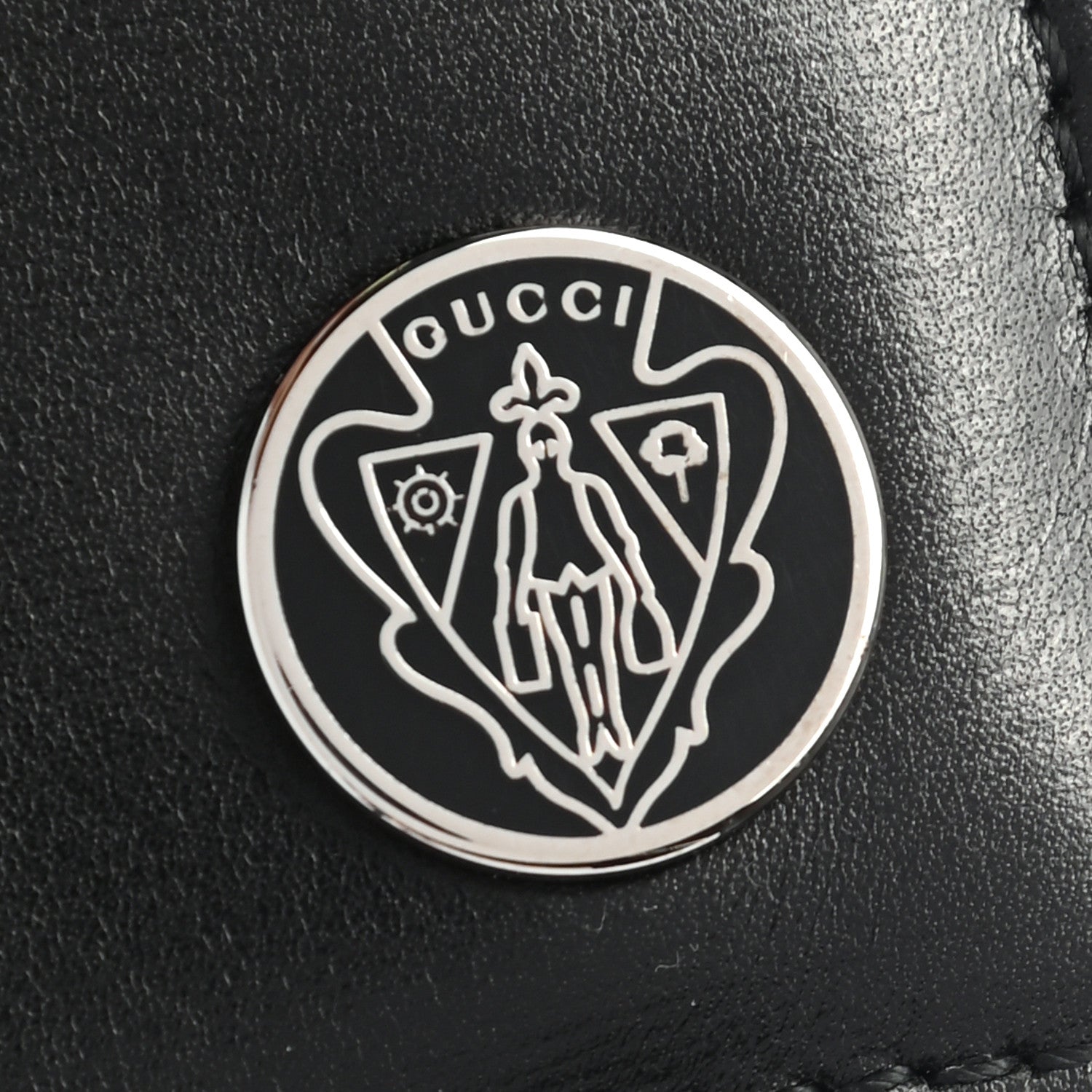 Gucci Calfskin Crest Bi-Fold Wallet Black 8 of 8