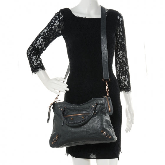 Balenciaga Agneau Giant 12 Rose Gold Hardware Town Anthracite 2 of 9