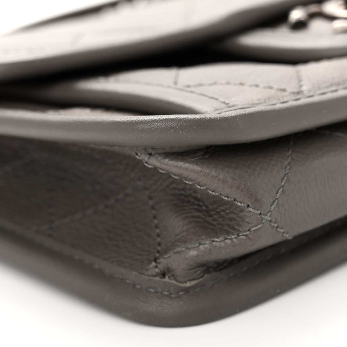 Calfskin Quilted Mini French Riviera Flap Grey