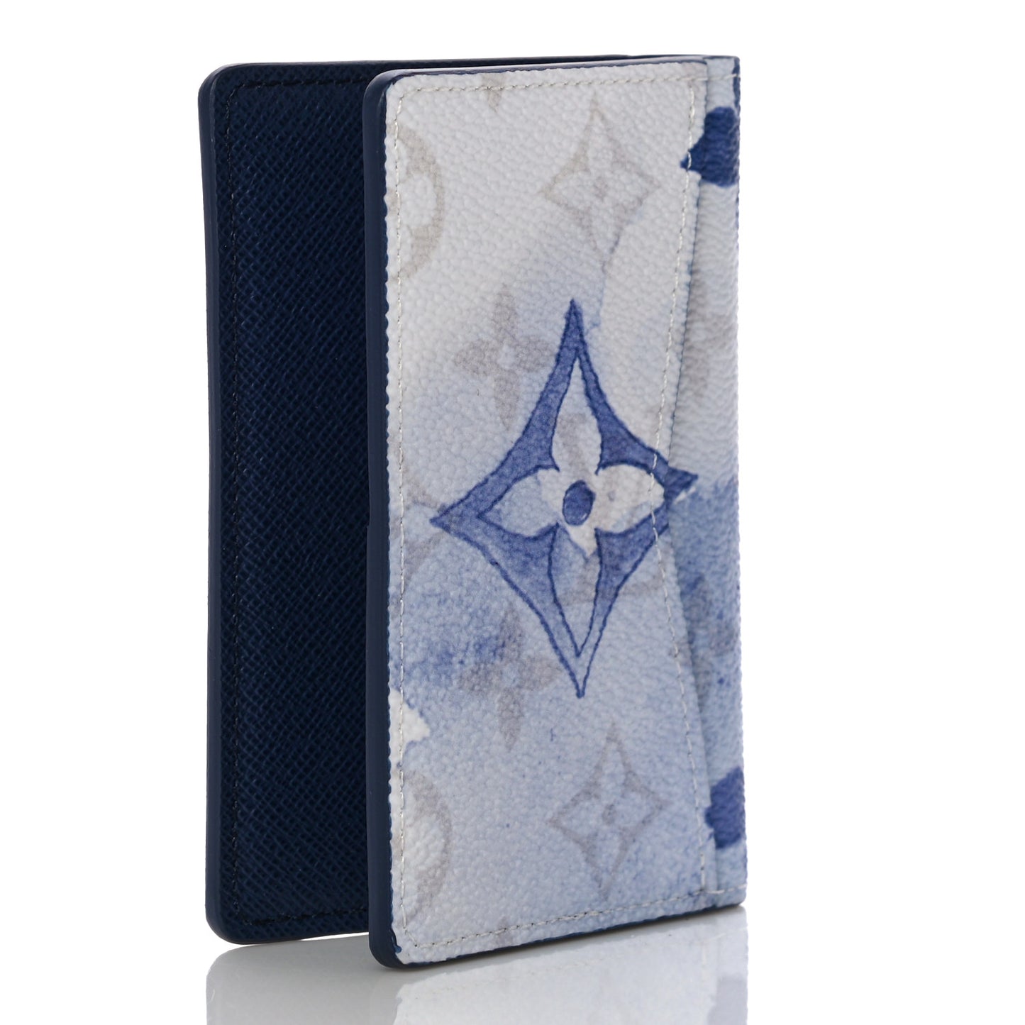 Monogram Watercolor Pocket Organizer Blue