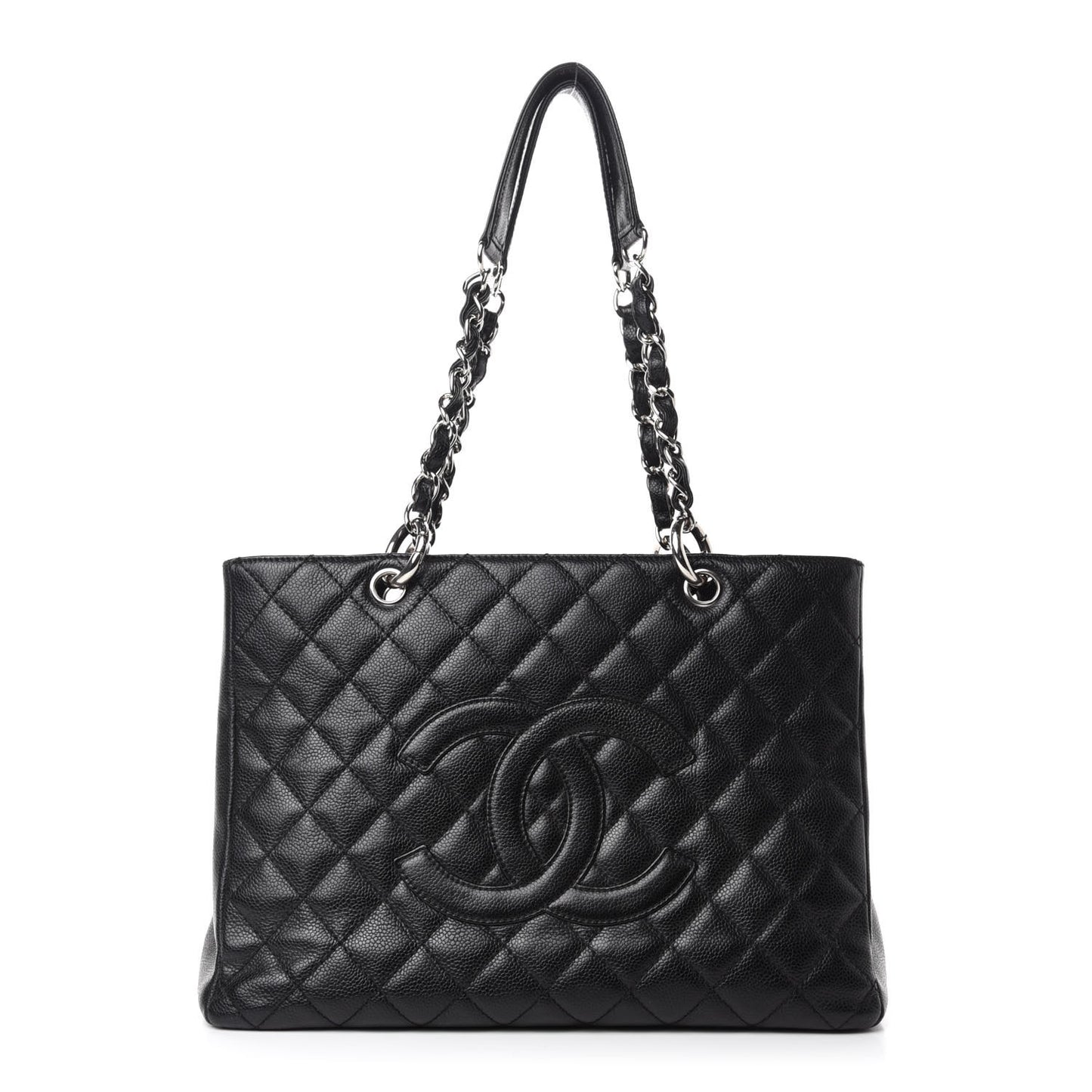 Caviar Quilted Grand Shopping Tote GST Black
