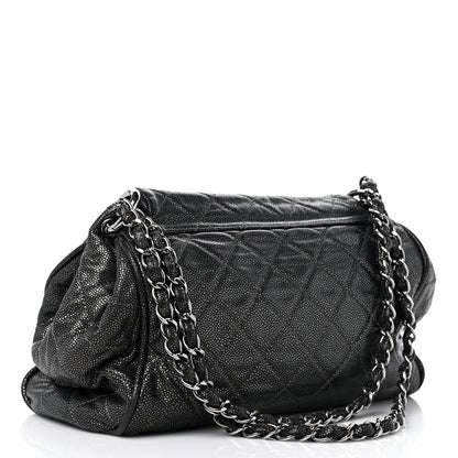 Chanel Metallic Caviar Quilted Timeless Accordion Flap Dark Silver 3 of 14