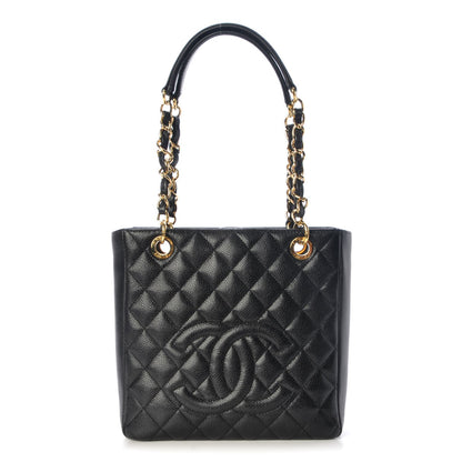 Chanel Caviar Quilted Petit Shopping Tote PST Black 1 of 7