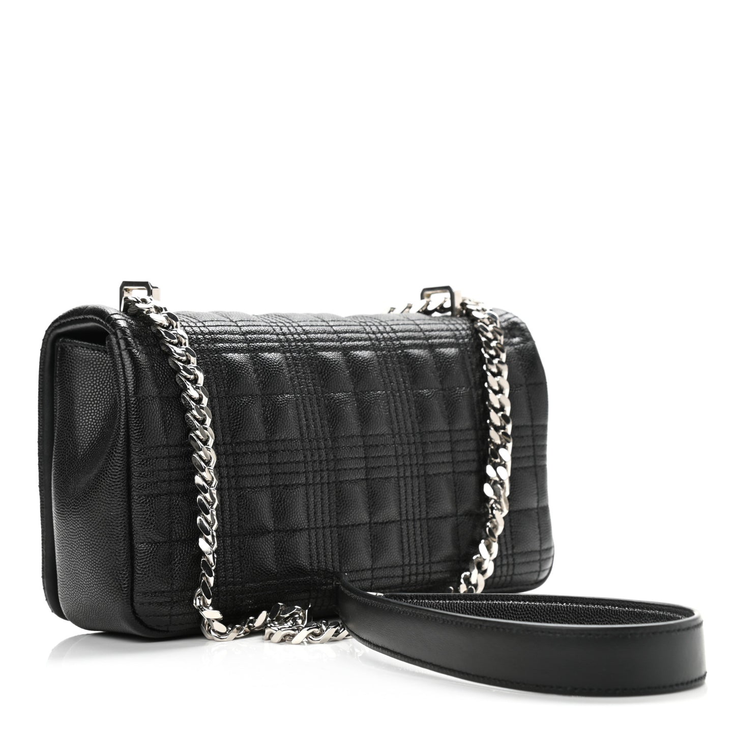 Grainy Calfskin Quilted Small Lola Bag Black