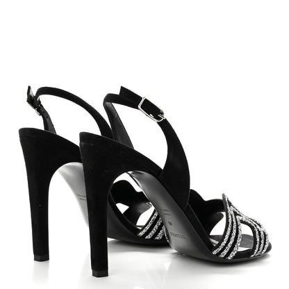 Hermes Suede Goatskin Embellished Ella 105 Sandals 40 Black 4 of 8