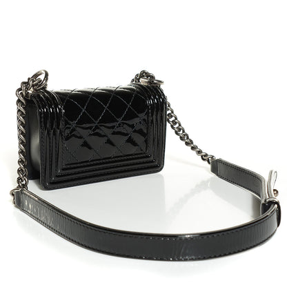 Chanel Patent Quilted Mini Boy Flap Black 3 of 8