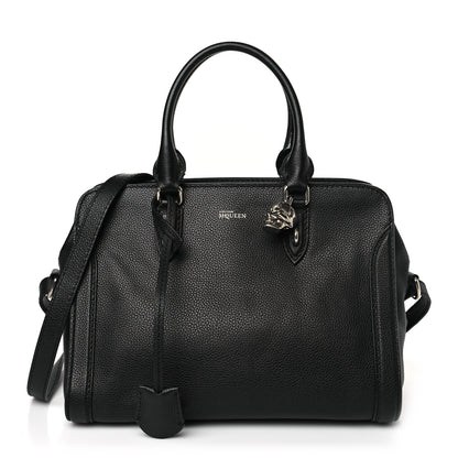 Alexander McQueen Pebbled Calfskin Small Skull Padlock Zip Around Tote Black 1 of 9