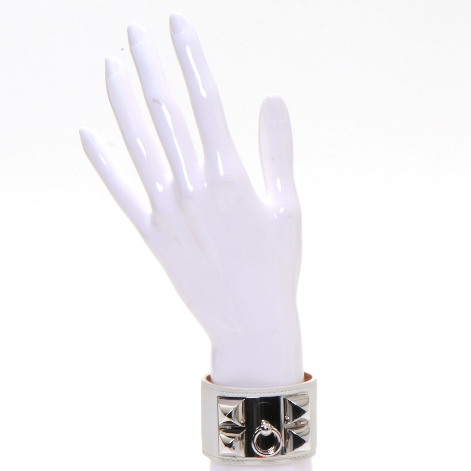 Hermes Epsom Collier de Chien CDC Bracelet White 2 of 6