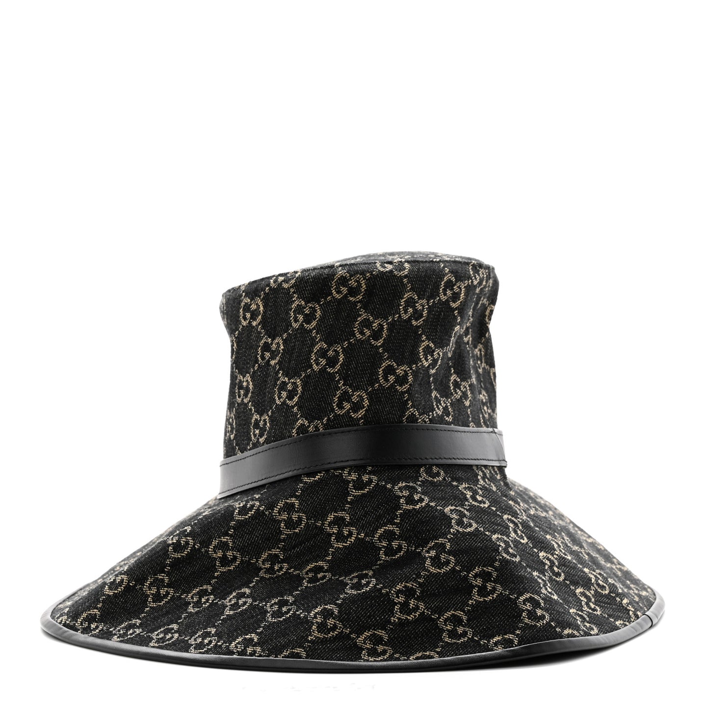 Monogram Wide Brim Hat M Black